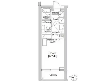 カスタリア渋谷櫻丘(1K/2階)の間取り写真