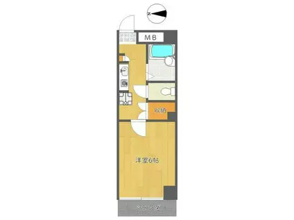 梅実ハウス(1K/1階)の間取り写真