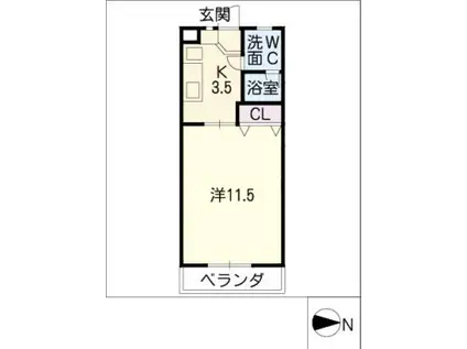 みつわシティマンション(1K/4階)の間取り写真