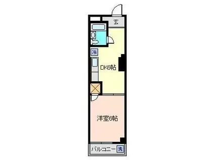 フジヤコーポ(1DK/2階)の間取り写真