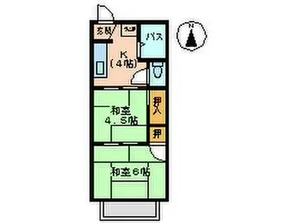 フォーブル堀江II(2K/1階)の間取り写真