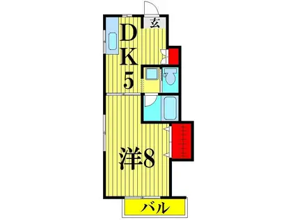 マイルーム藤V(1DK/1階)の間取り写真