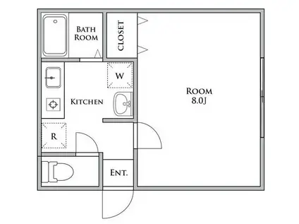 MODULOR中野新橋イースト(1K/3階)の間取り写真