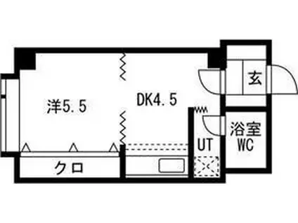曙リバーサイドビル(1DK/3階)の間取り写真
