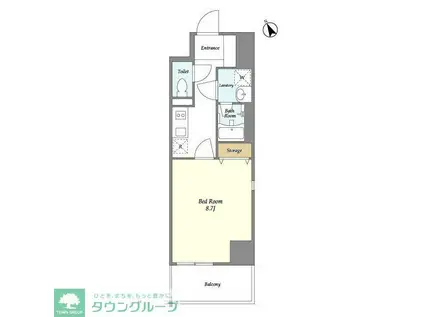 BLUROCK門前仲町(1K/3階)の間取り写真