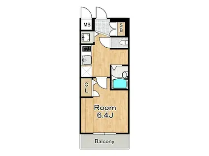 プレミアムコート大正フロント(1K/7階)の間取り写真