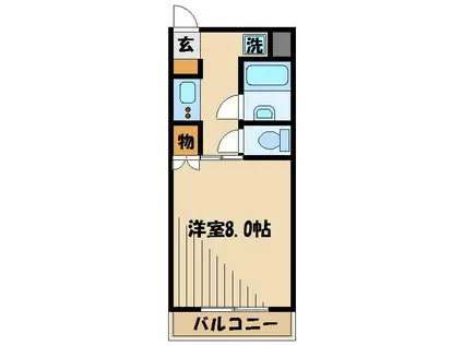 ガーデンビュー石神D(ワンルーム/3階)の間取り写真