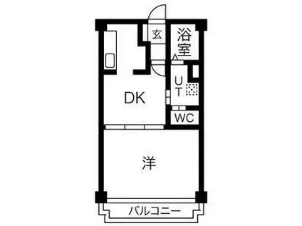 コンフォート二番(1DK/2階)の間取り写真