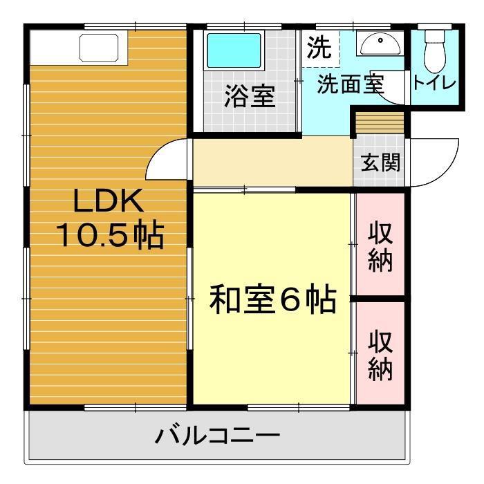グリーンハイツ東新町(1LDK/2階)の間取り写真