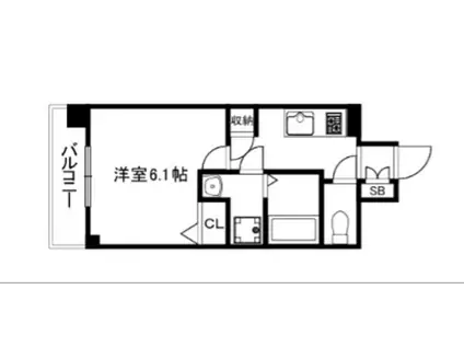 阪急京都線 西京極駅 徒歩17分 7階建 新築(1K/2階)の間取り写真