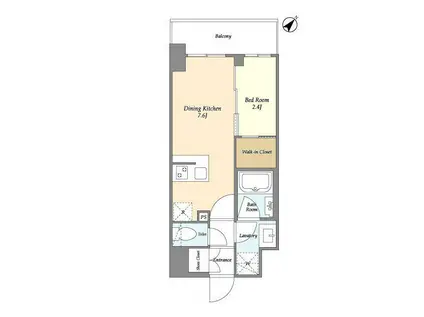 グランカーサ横濱石川町(1DK/6階)の間取り写真