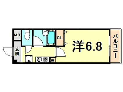 アリアーレ愛宕山(1K/1階)の間取り写真