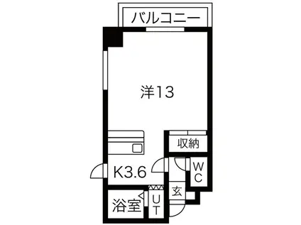 アルティミス手稲(1K/7階)の間取り写真