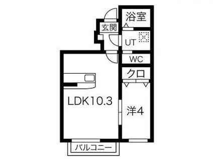 太鷲苑III(1LDK/1階)の間取り写真