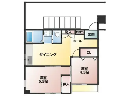 葵ハイツ(2DK/2階)の間取り写真