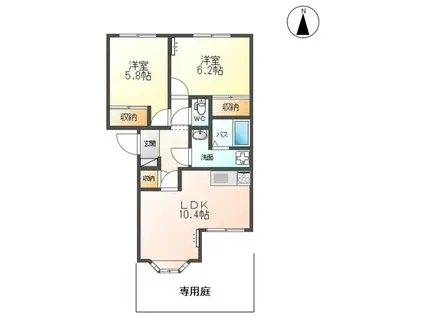 チェリークレスト(2LDK/1階)の間取り写真