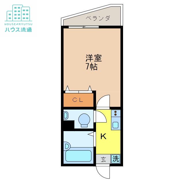 レジデンス六本木(1K/1階)の間取り写真