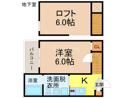 CASA名駅南(1SK/1階)の間取り写真