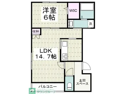 LA 茅ヶ崎S(1LDK/2階)の間取り写真