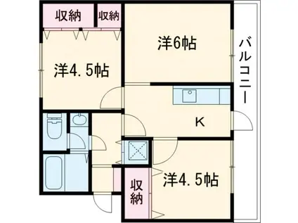 フロンティア葉山(2LDK/3階)の間取り写真