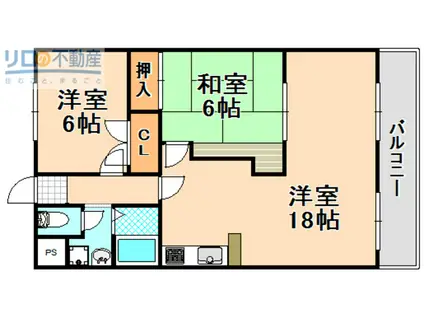 グランドメゾン昆陽(2LDK/3階)の間取り写真