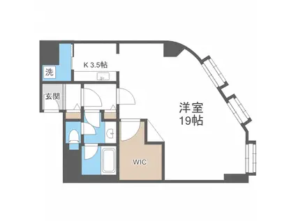 ブランジェミス(1K/9階)の間取り写真