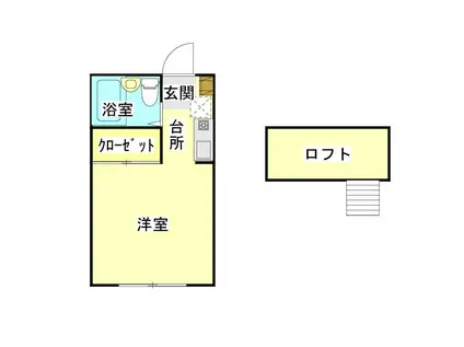 フルール(1K/1階)の間取り写真