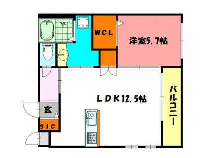 KAYS SUITE SUNNY MWD(1LDK/2階)の間取り写真