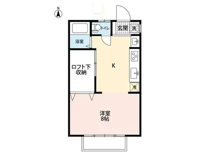 コンパニェーロ(ワンルーム/2階)の間取り写真