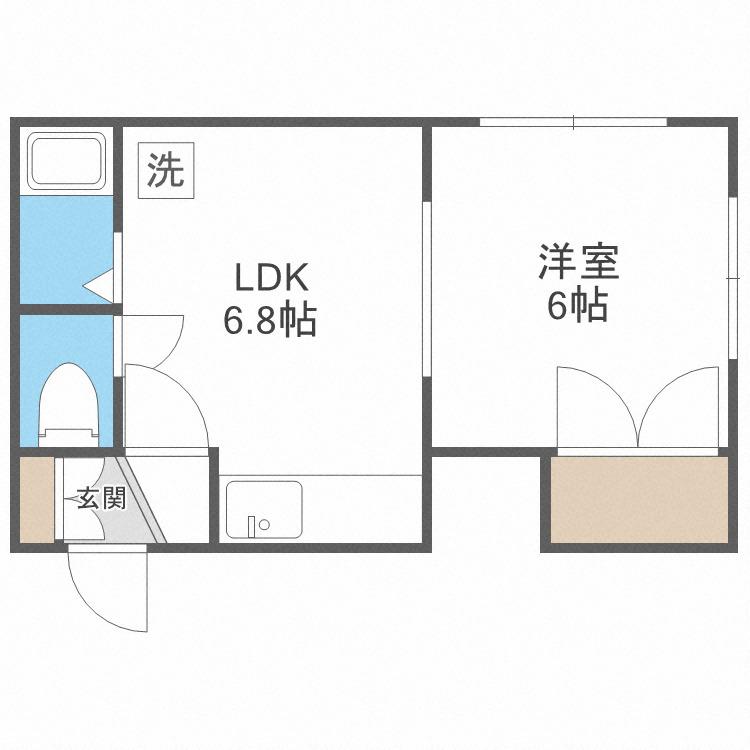 センチュリー元町(1DK/4階)の間取り写真