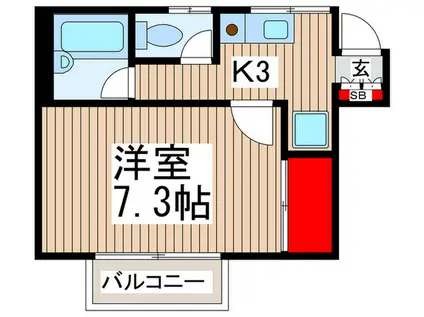 レーゲンヘット(1K/2階)の間取り写真