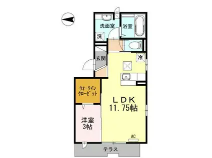 OTT´S K2(1LDK/1階)の間取り写真