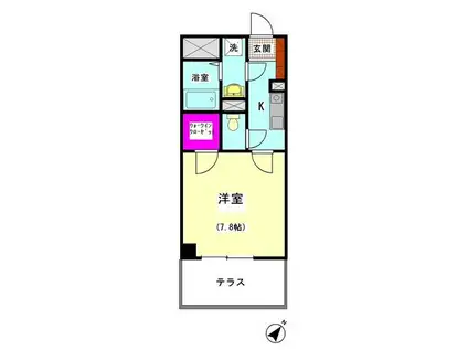 ハーヴェス仙台坂(1K/1階)の間取り写真