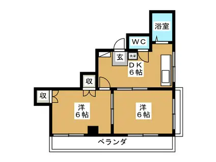 イシグロハイツ(2DK/3階)の間取り写真