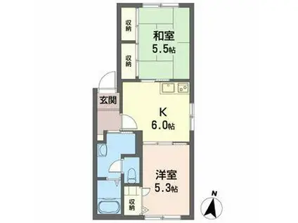 ミラベル・アイ(2K/2階)の間取り写真