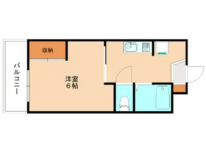 シャトーモリI(1K/4階)の間取り写真