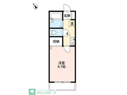 ジョイクレア(1K/1階)の間取り写真
