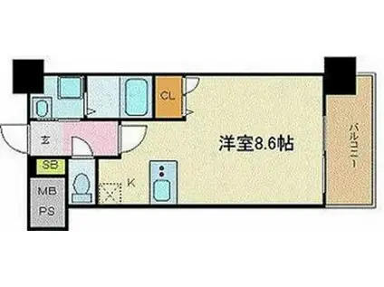 GREENTRAILPARK NISHIGAWA(ワンルーム/4階)の間取り写真