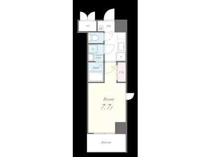 パルク博多駅南(1K/7階)の間取り写真