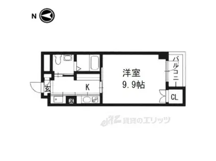 つばらつばら(1K/2階)の間取り写真