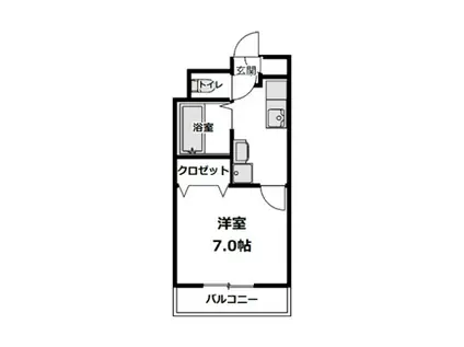 レジデンスウツキ(1K/3階)の間取り写真