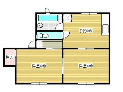 ラ・レコルトC棟 C(2DK/2階)の間取り写真