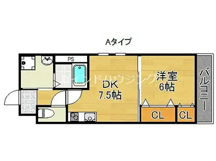 フジパレス清水丘III番館(1DK/2階)の間取り写真