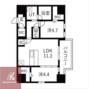 スプランディッドX(2LDK/3階)の間取り写真