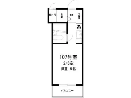 ソフィア西久保(ワンルーム/1階)の間取り写真
