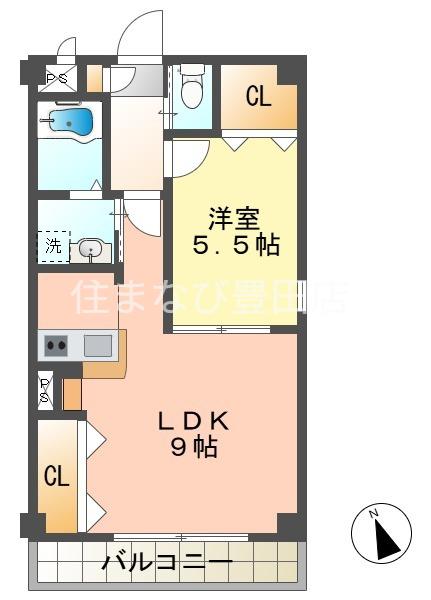コンフォート平戸II(1LDK/1階)の間取り写真