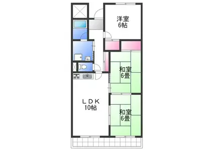 ヴェルテ岸和田(3LDK/1階)の間取り写真