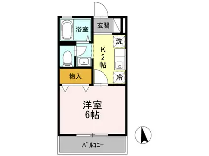 レーベンハイム(1K/1階)の間取り写真