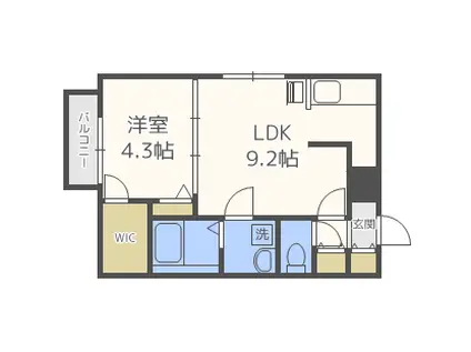 ハルガーデン・パリス(1LDK/4階)の間取り写真