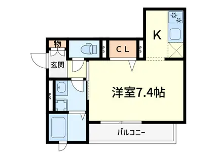 シャーメゾン ル・ブラン(1K/2階)の間取り写真